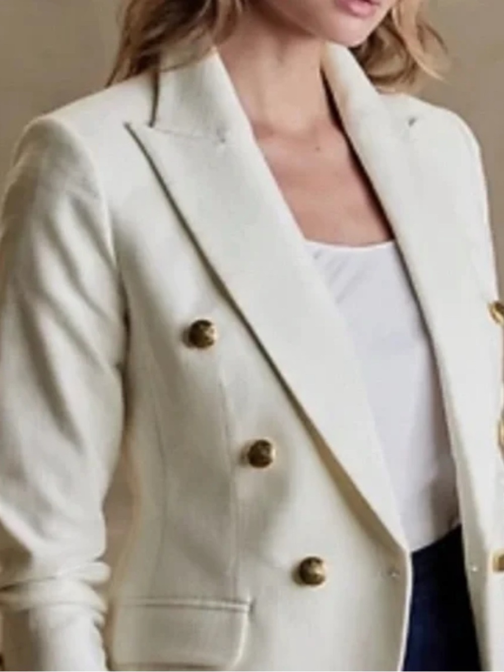 NWOT Banana Republic Captain’s Blazer in Ecru Size 10 - Picture 6 of 14